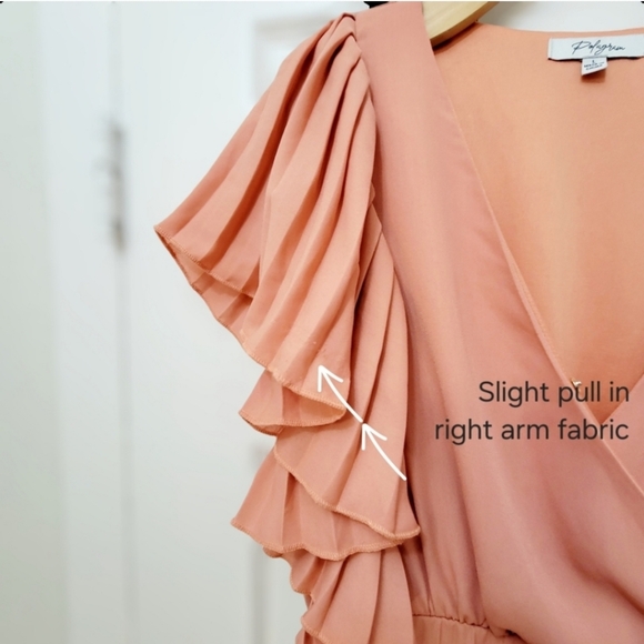 Palagram Stolen Kisses Pleated Bodice Midi Dress in Pink size LG - Picture 5 of 12